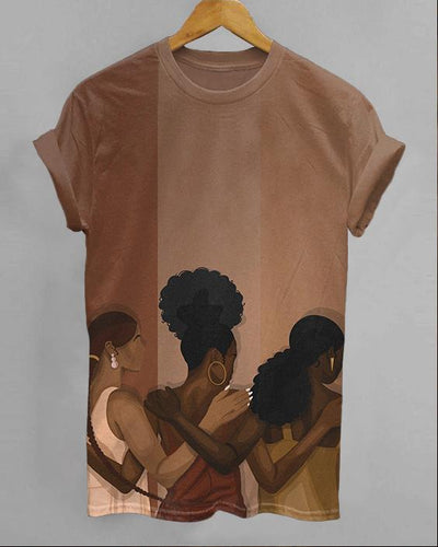 Black Girls Side By Side Unisex Short Sleeve Tshirt
