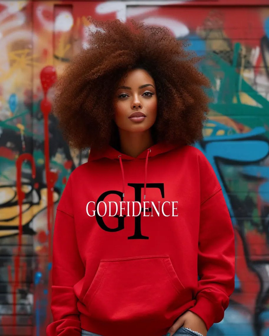 Contrast Color Letters Confidence Long-sleeved Hoodie