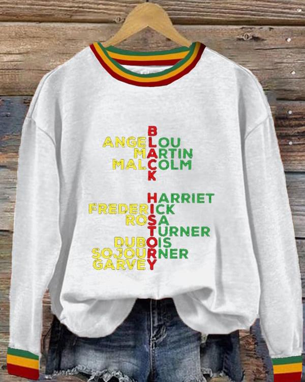 Famous Black History Month Print Unisex Long Sleeve Sweatshirt