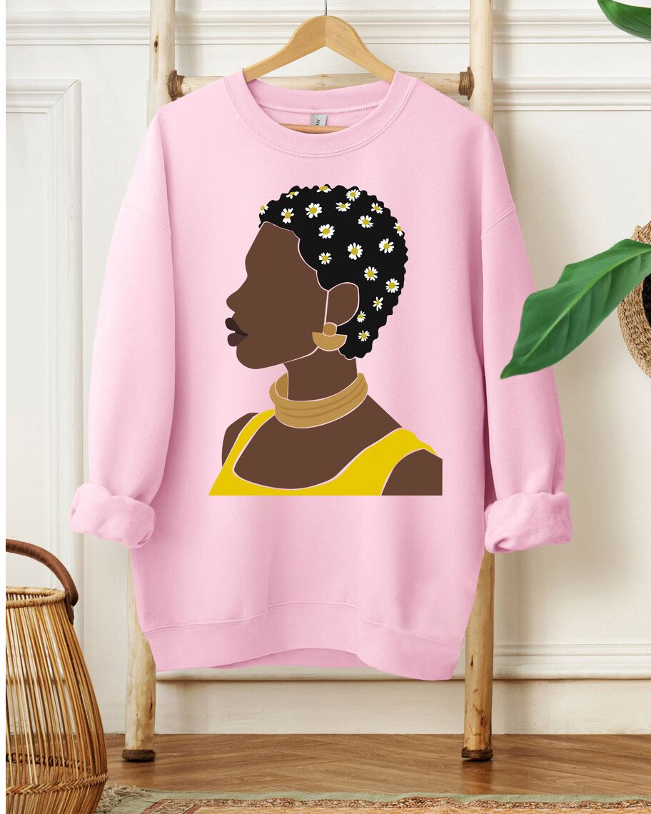 Afro Woman Black Queen Long Sleeve Sweatshirt