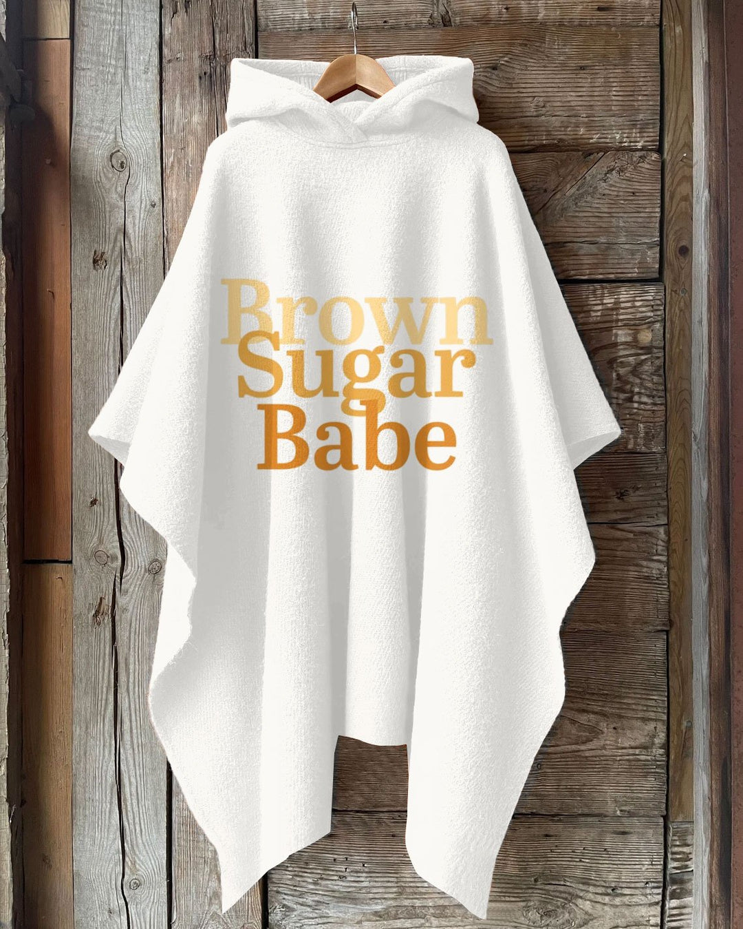 Brown Suger Babe Hooded Warm Shawl Cape