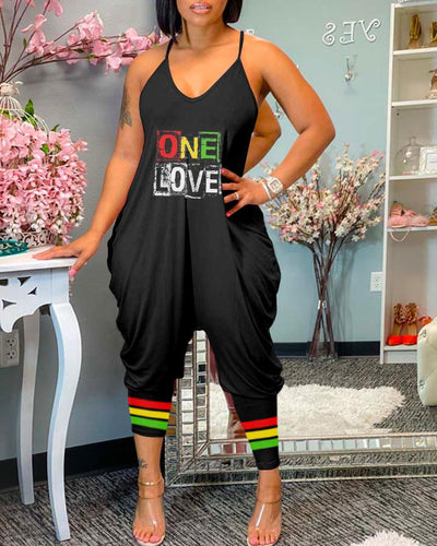 Women's One Love Rasta Stripe Jumpsuit