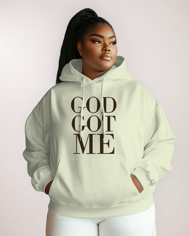 Cotton-God Got Me Print Fashion Daily Long Sleeve Hoodie