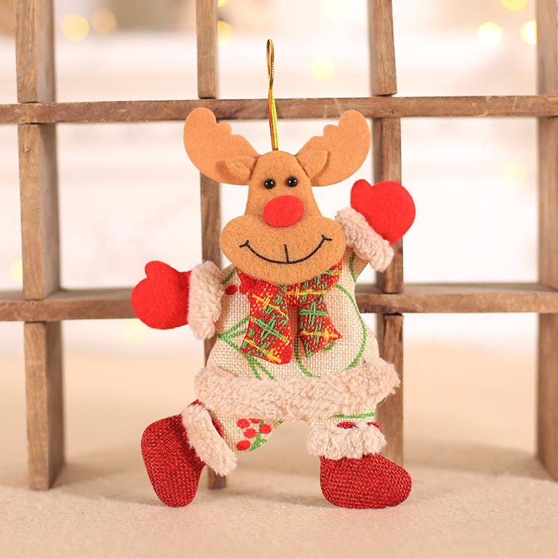 Christmas Decorations Fabric Small Doll Pendant Dancing Old Man Snowman Doll Small Pendant