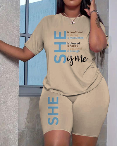 Women's She Is Everything She Is Me Short Sleeve Shorts Set