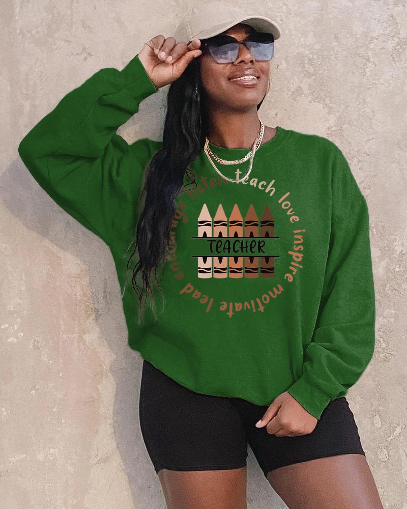 Melanin Crayon Long Sleeve Crewneck Sweatshirt