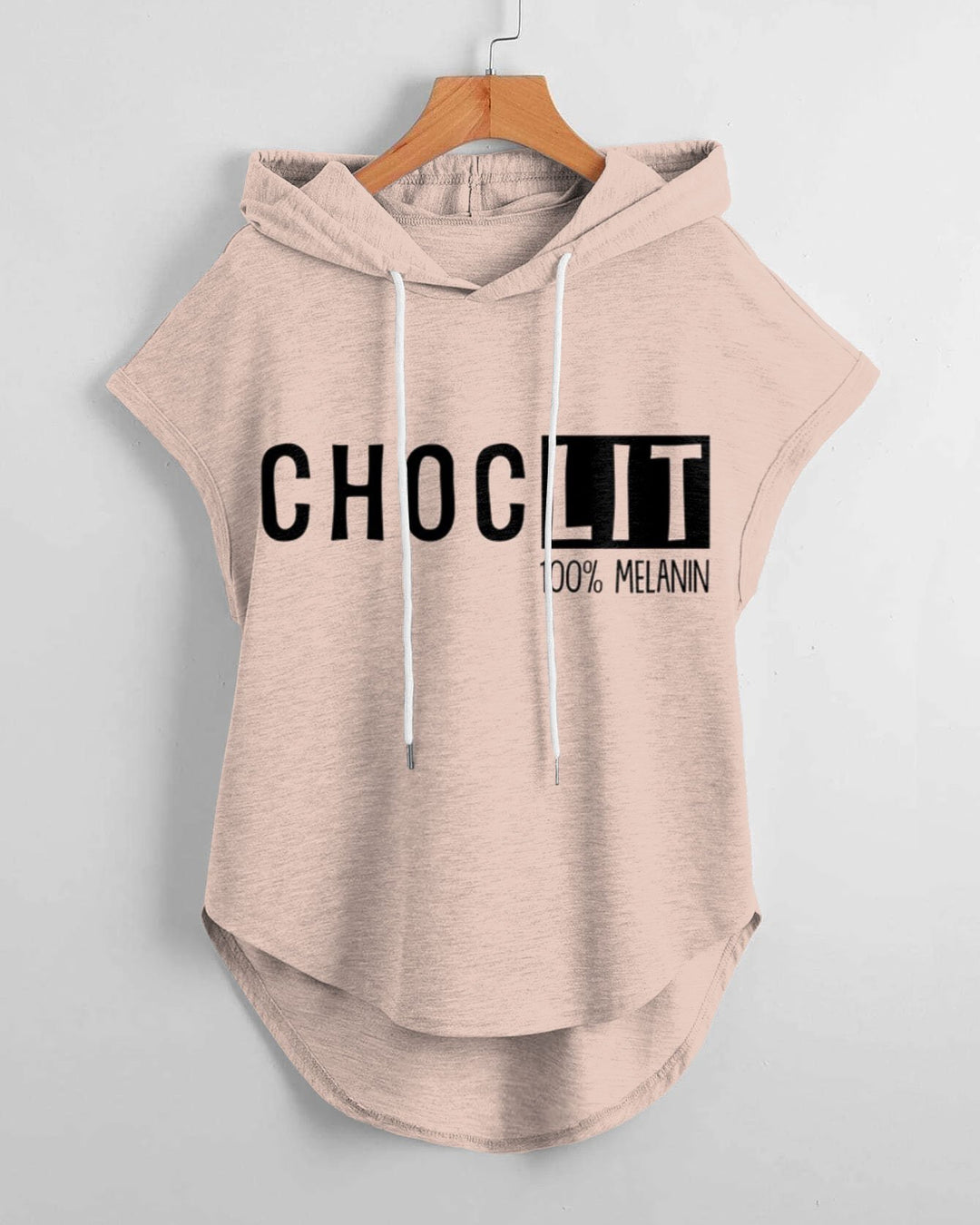 Choclit 100% Melanin Hem Drawstring Hooded Tee