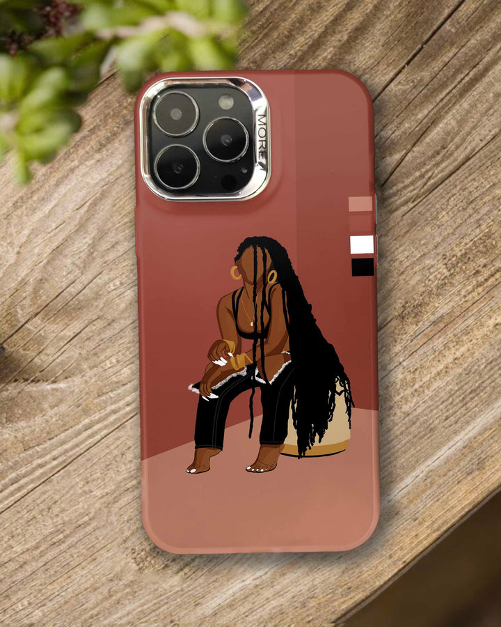 Brown Braided Woman Print IPhone Case