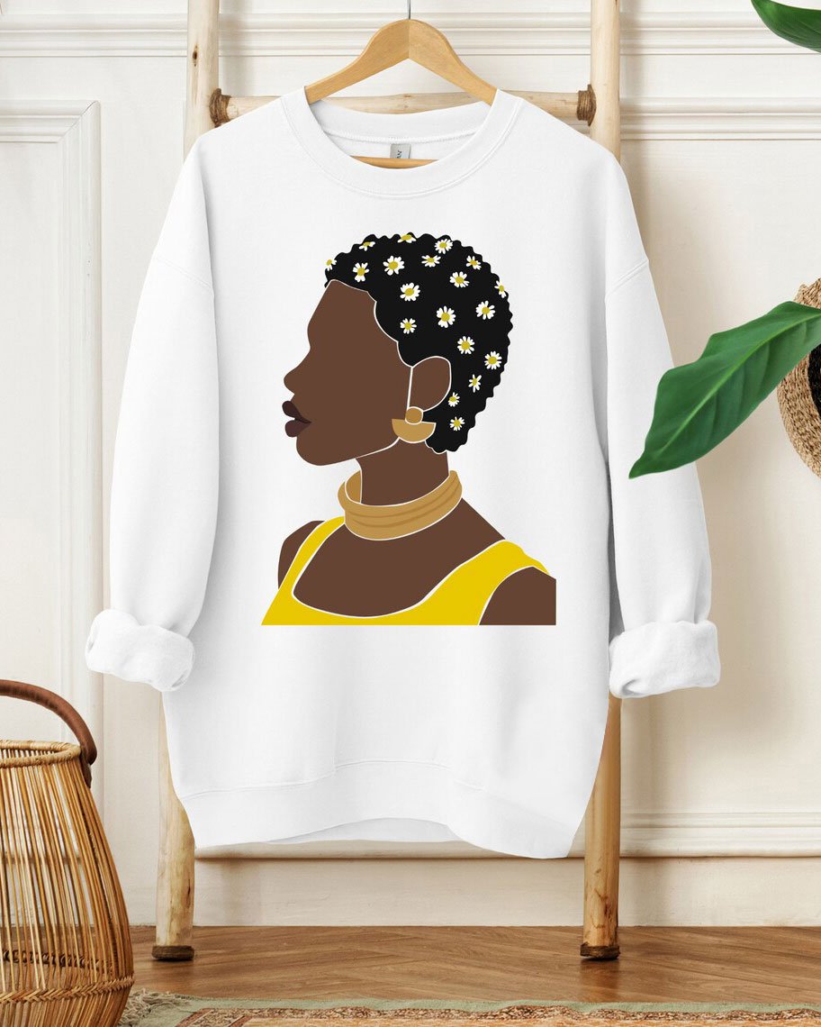 Afro Woman Black Queen Long Sleeve Sweatshirt