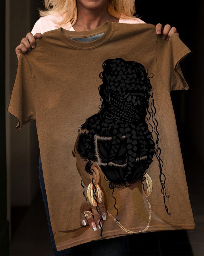 Brown Girl with Curly Braids Short Sleeve Tshirt