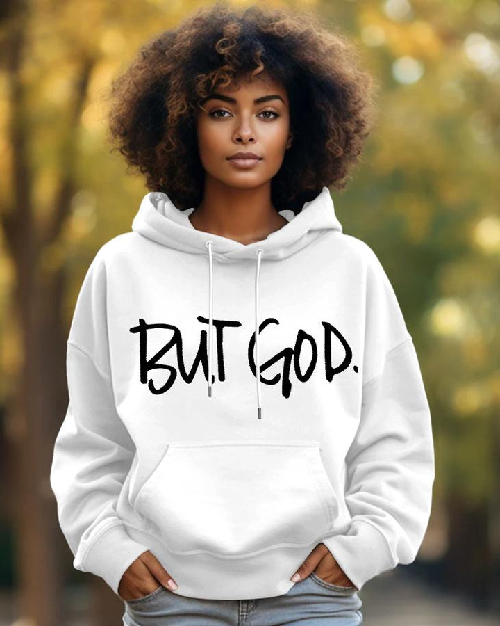 Cotton-But God Letter Print Fashion Daily Long Sleeve Hoodie