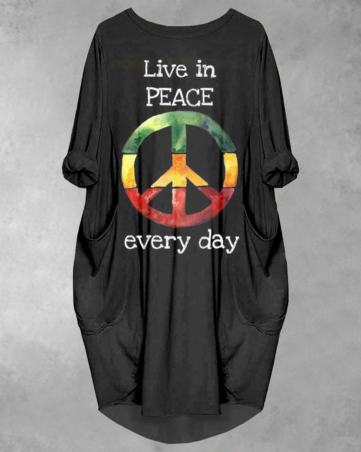 Live In Peace Everyday Pockets Midi Dress