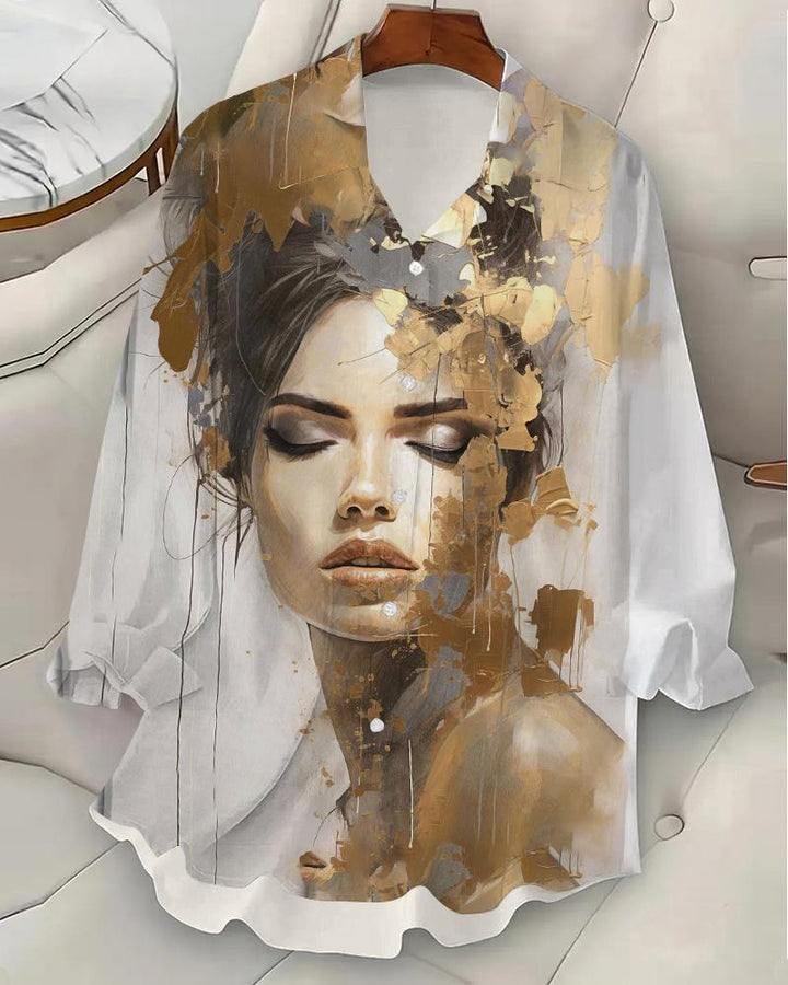 Women's Chic Facial Portrait Shirts