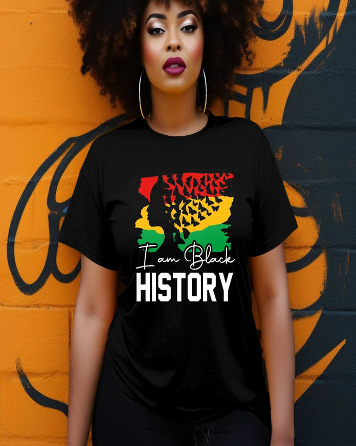 I Am Black History Crew Neck Short Sleeve Tshirt