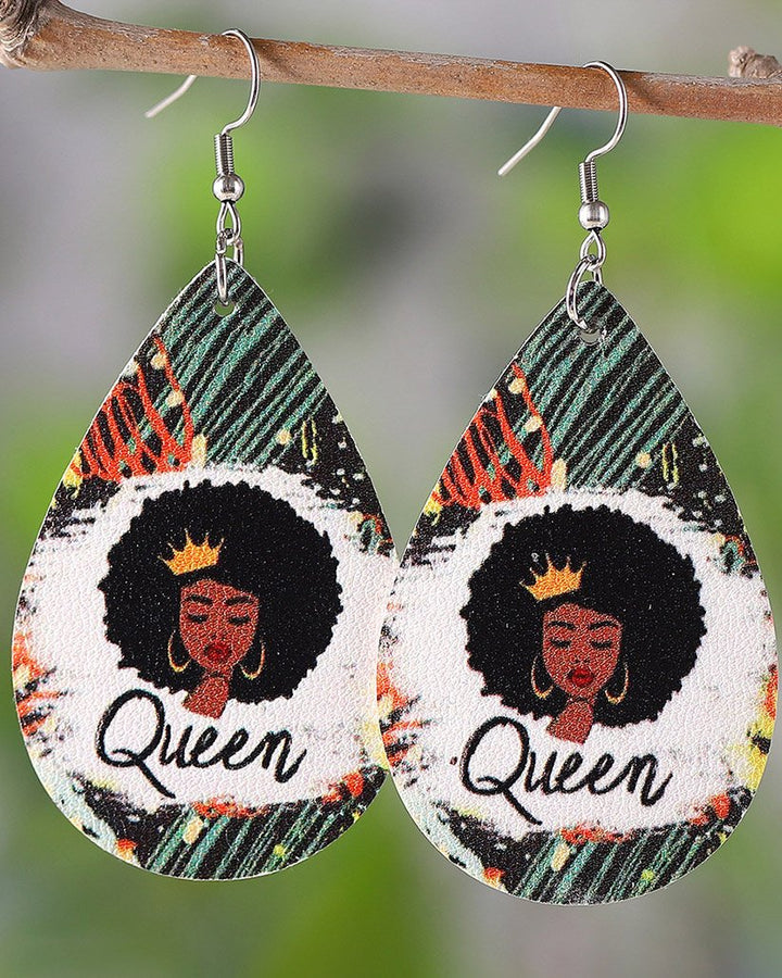 Afro Queen Wooden Earrings