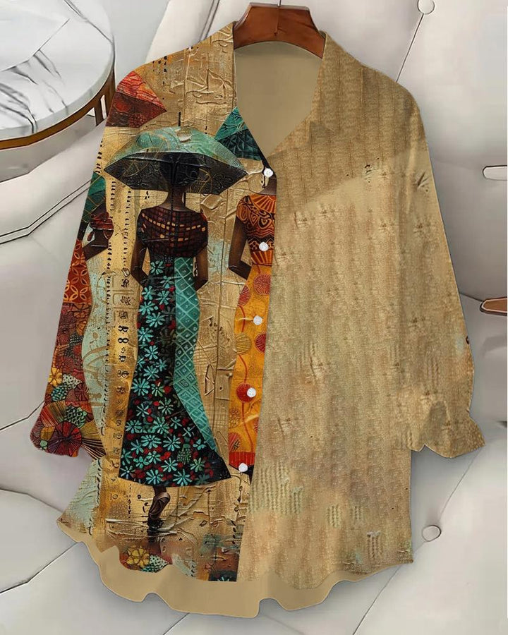 Women's Retro Ethnic Print Shirts