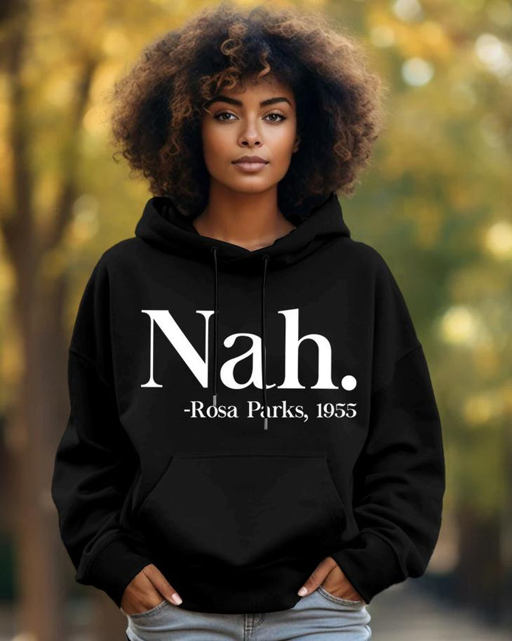 Cotton-Nah Rosa Parks 1955 Print Fashion Daily Long Sleeve Hoodie