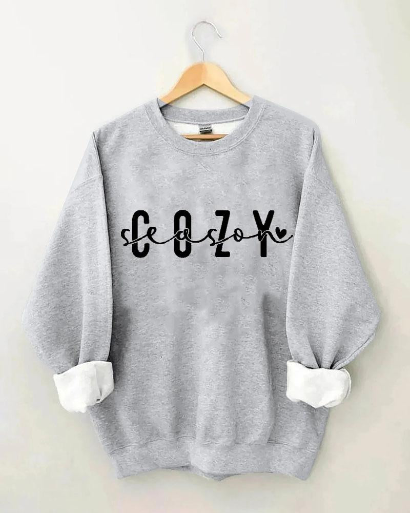 Women's Thanksgiving Cozy Season Print Round Neck Sweatshirts