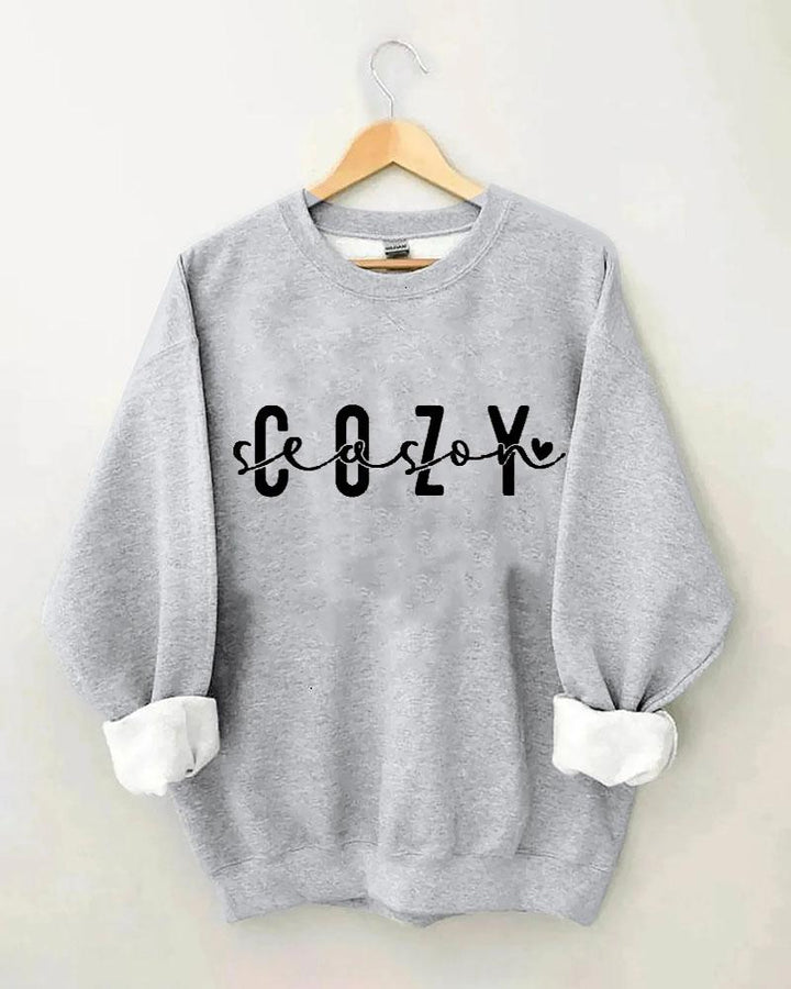 Women's Thanksgiving Cozy Season Print Round Neck Sweatshirts