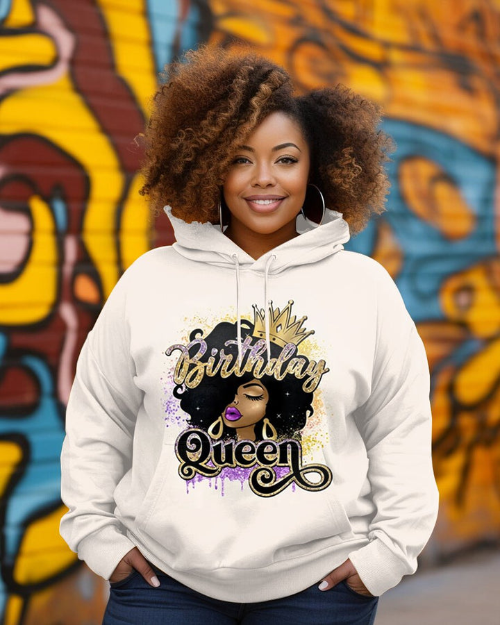 Birthday Afro Queen Long-sleeved Hoodie