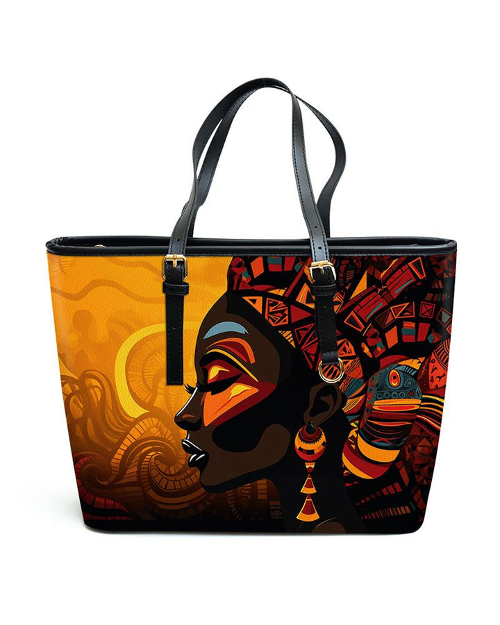 African Culture - Personalized Leather Totebag