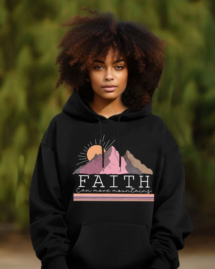 Faith Can Move Mountain Long Sleeve Hoodie