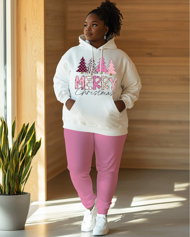 Christmas Long Sleeve Hoodie Two Pieces Set