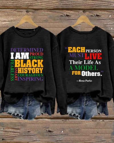 Women's Black History Month Print Casual Sweatshirt