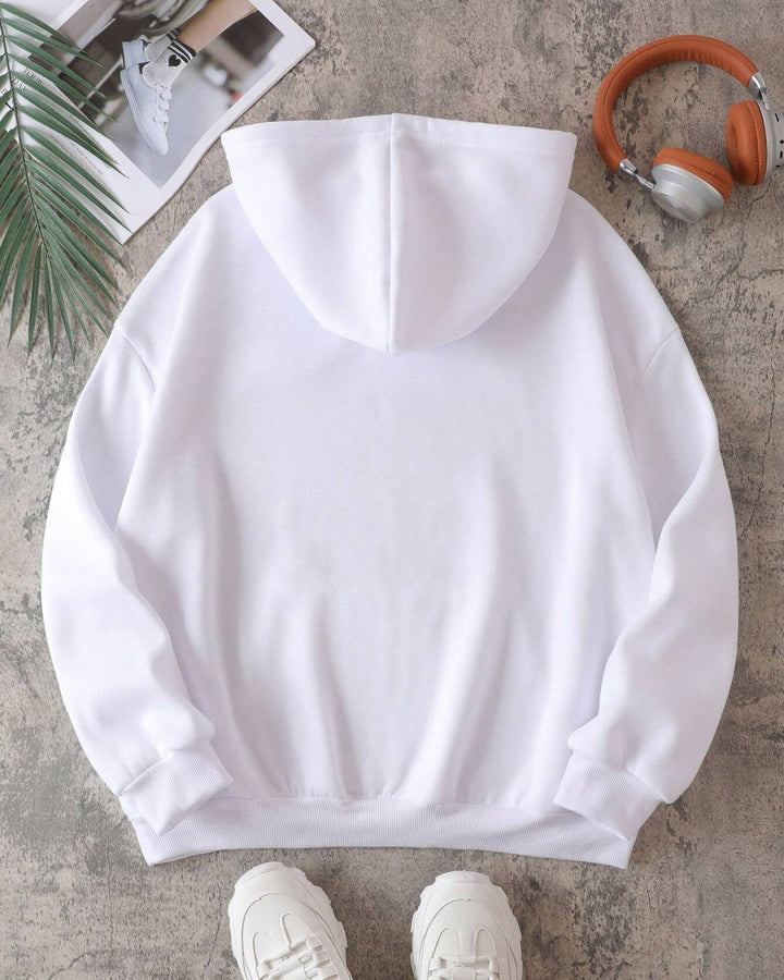 Pearl Art Print Long-sleeved Hooded Sweatshirt