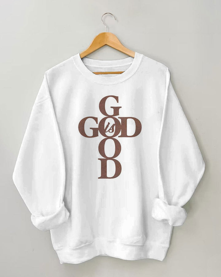 Women's God is Good Print Long-sleeved Sweatshirt