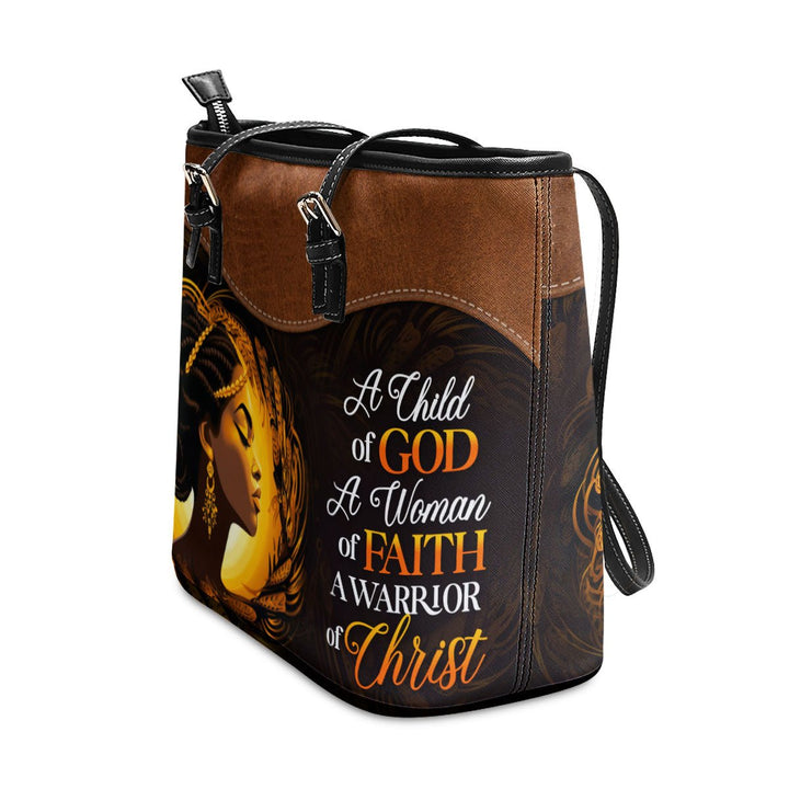 A Child Of God - Personalized Leather Totebag