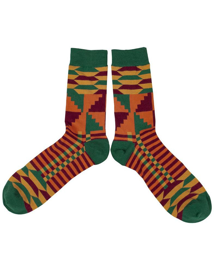 African Geometric Stripes Socks