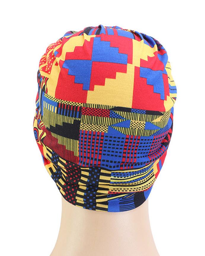 Fashionable Casual Bohemian Style Printed Flower Turban Hat