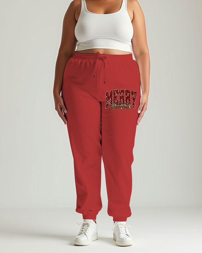 Women's Christmas Print Casual Sweatpants