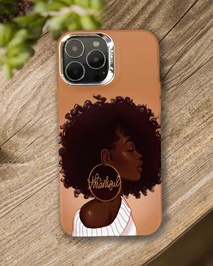 Thankful Afro Brown Girl IPhone Case