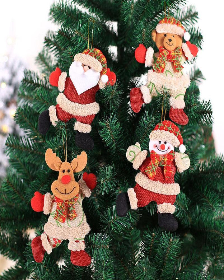 Christmas Decorations Fabric Small Doll Pendant Dancing Old Man Snowman Doll Small Pendant