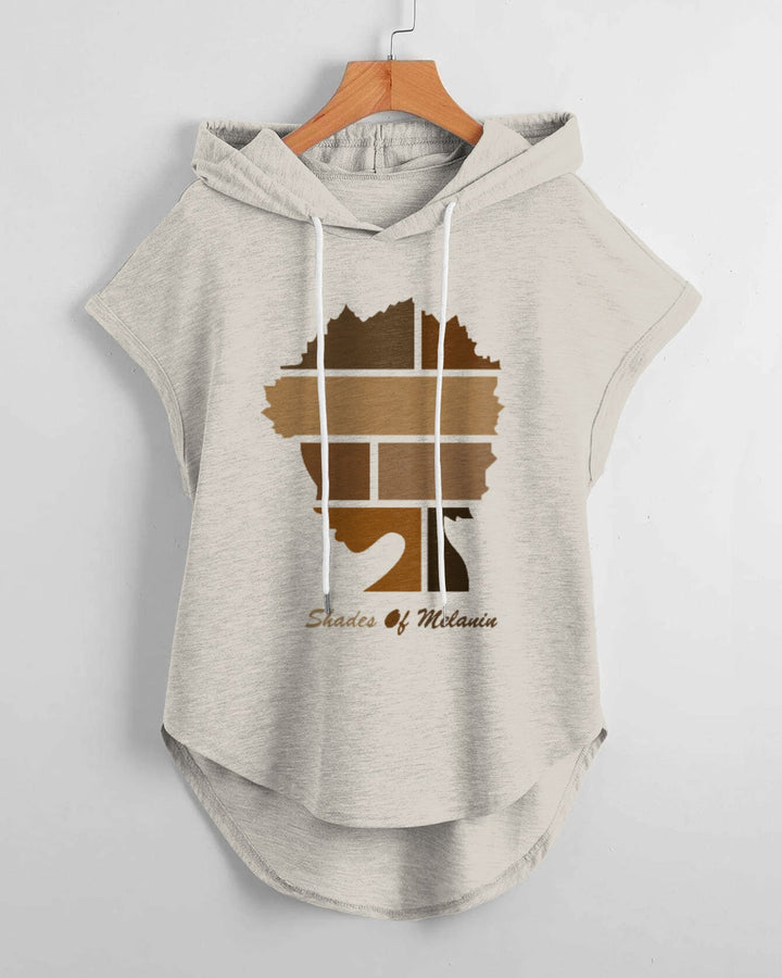 Shades Of Melanin Hem Drawstring Hooded Tee