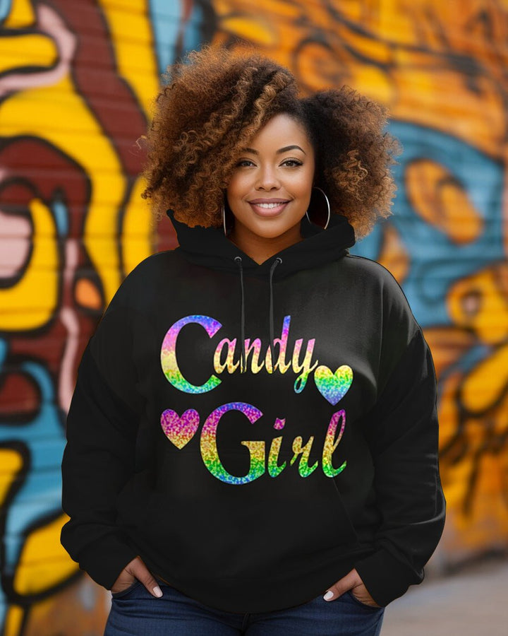 Candy Girl Graphic Print Long-sleeved Hoodie