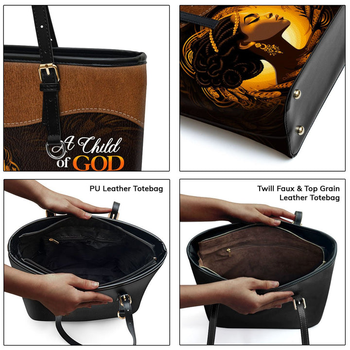 A Child Of God - Personalized Leather Totebag