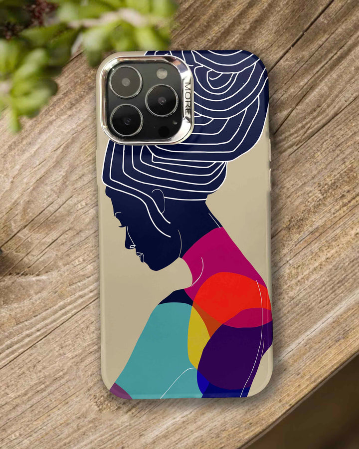 Fashionable Contrast Color African Women IPhone Case