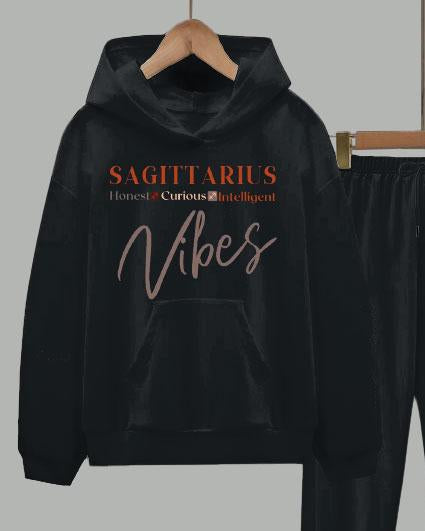 Sagittarius Vibes Long Sleeve Hoodie Two Pieces Set