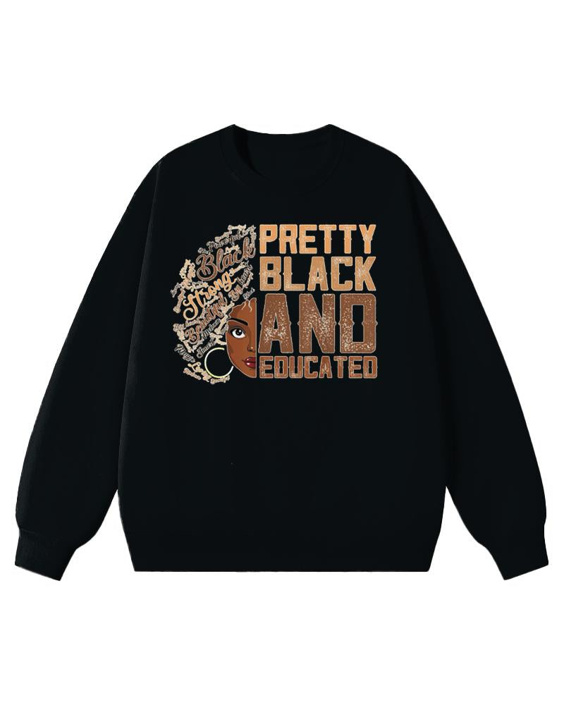 Pretty Black Long Sleeve Crewneck Sweatshirt