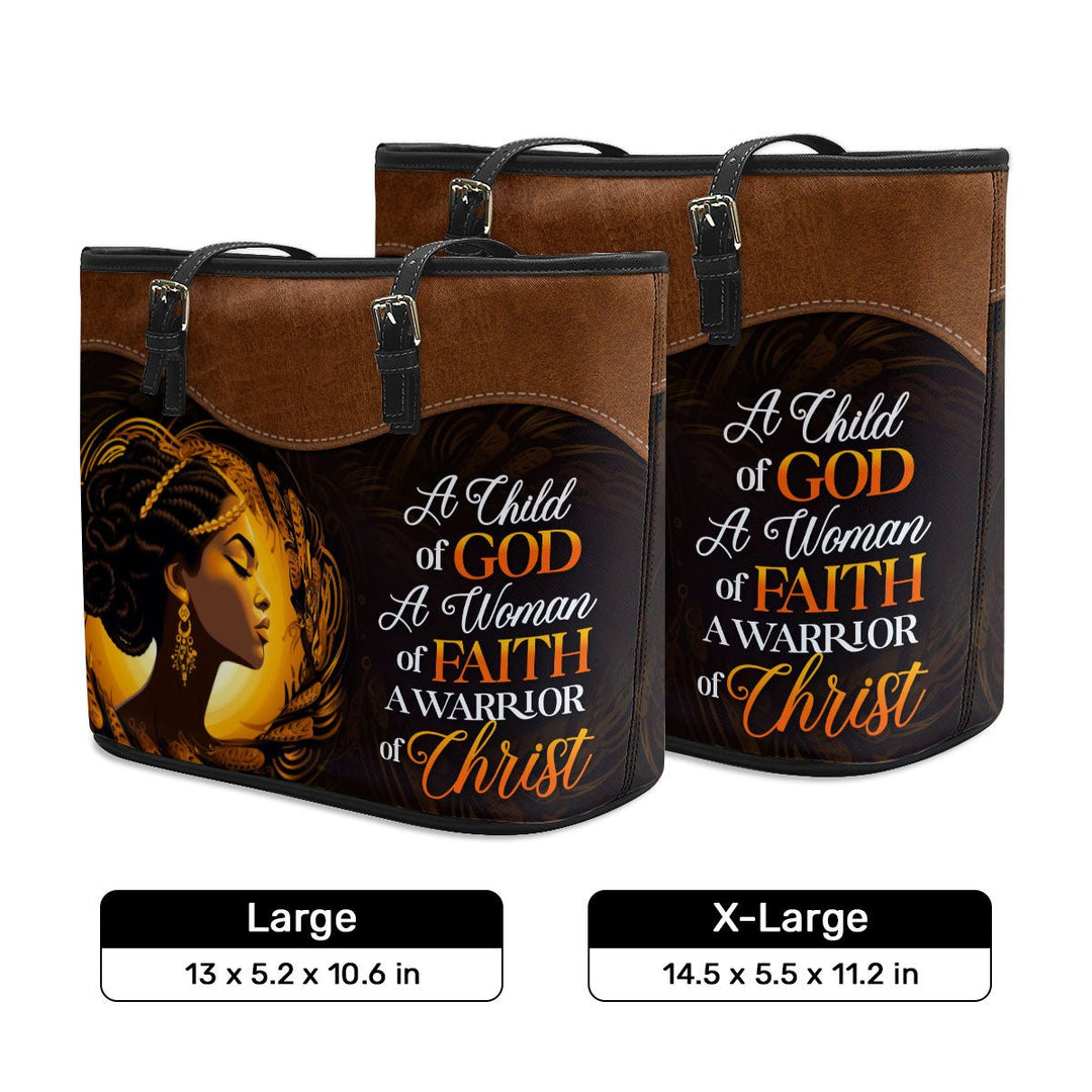 A Child Of God - Personalized Leather Totebag