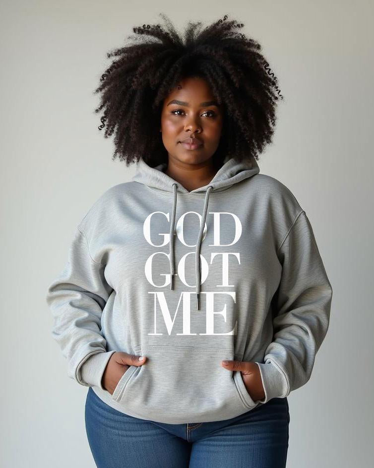 Cotton-God Got Me Print Fashion Daily Long Sleeve Hoodie