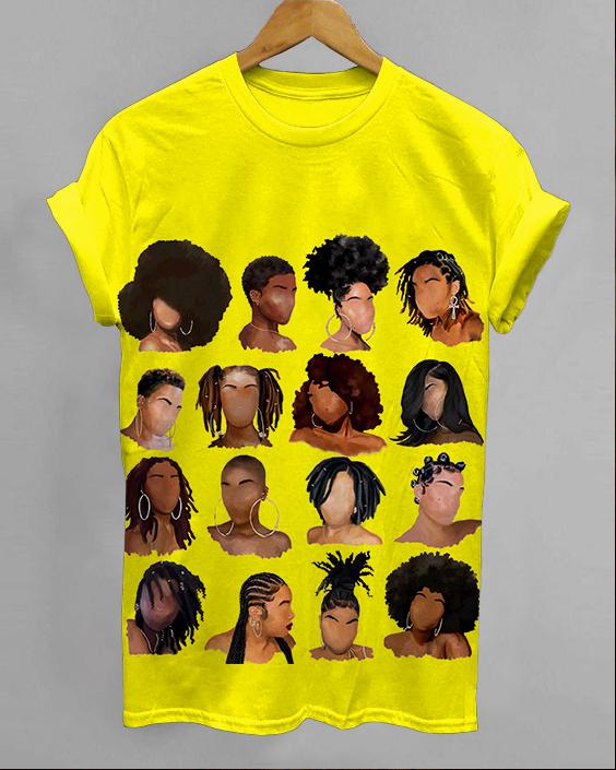 Black Girl Hair Unisex Short Sleeve Shirt