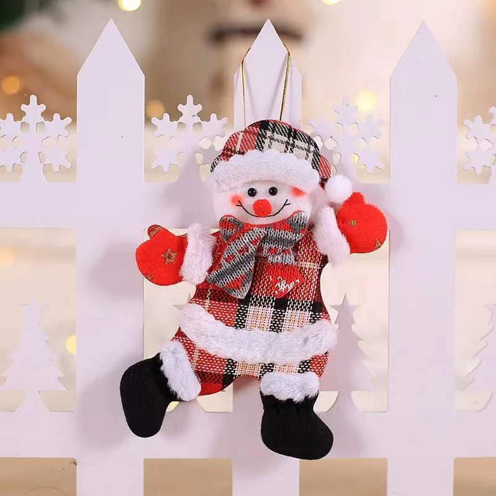 Christmas Decorations Fabric Small Doll Pendant Dancing Old Man Snowman Doll Small Pendant