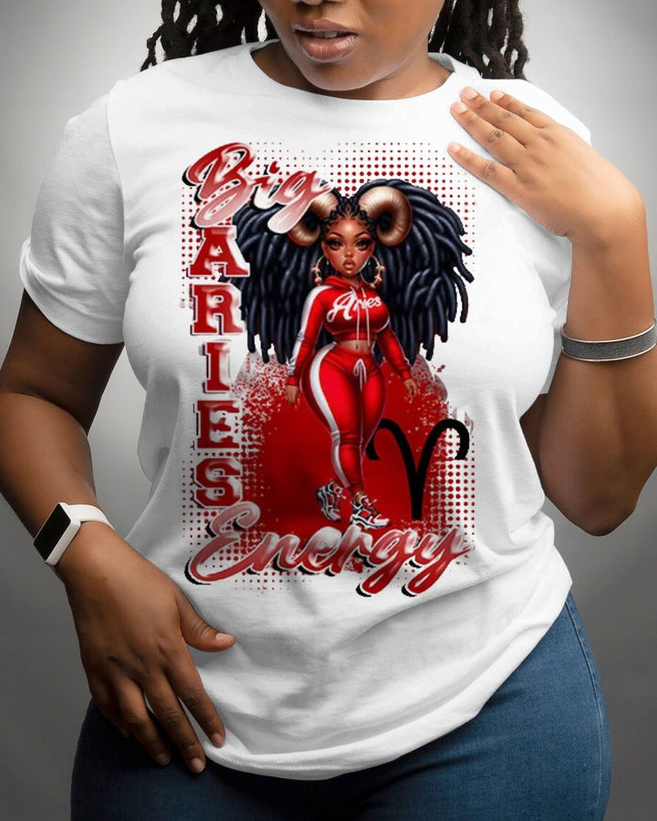 Big Aries Energy Black Girl Short Sleeve Tshirt