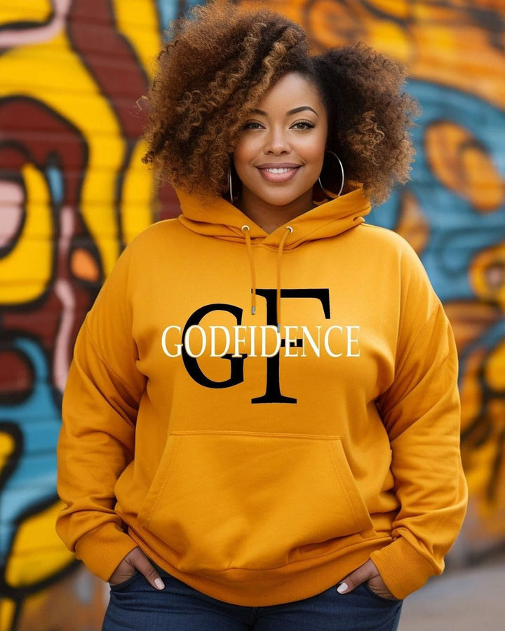 Contrast Color Letters Confidence Long-sleeved Hoodie