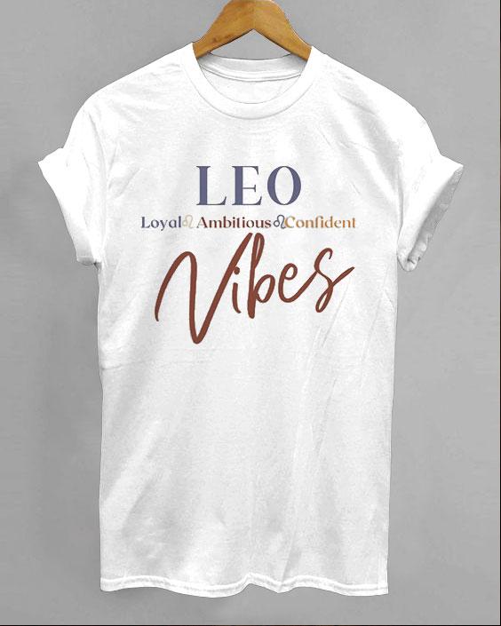 Leo Vibes Letter Crew Neck Unisex Short Sleeve Tshirt