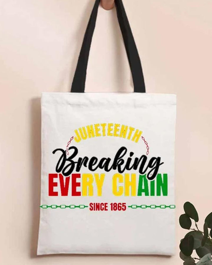 Juneteen Fashion Alphabet Casual Printed Canvas Bag